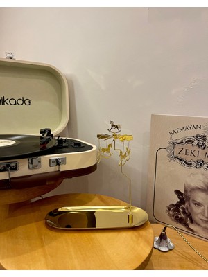 Sserce Atlıkarınca Gold Büyük Ebat Dekoratif Isı ile Dönen Mumluk
