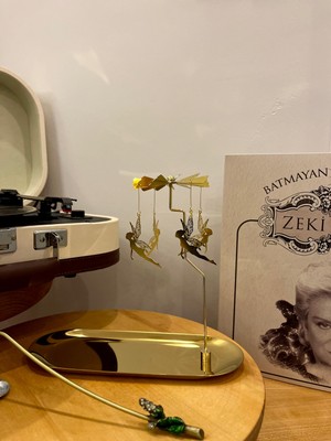 Sserce Çiçek Perisi Gold Büyük Ebat Dekoratif Isı Ile Dönen Mumluk Şamdan