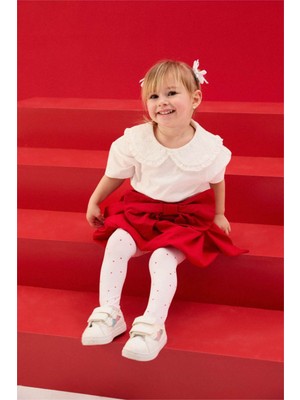 Defacto Bebe Yaka Beyaz Kız Bebek T-Shirt G9983A5/WT34