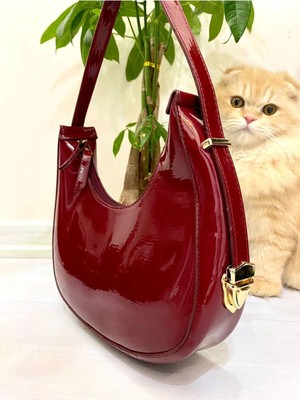 Sargınlar Kadın Rugan Baget Cherry Bag Trend Kol Çantası