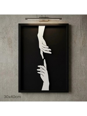 Runc Design Modern Minimalist 3D Ahşap Tablo - Siyah Beyaz Salon Duvar Dekoru