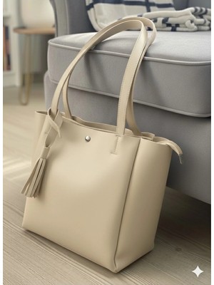 Sargınlar Üç Bölmeli Kadın Kol Çantası Kaliteli Suni Deri Shopper