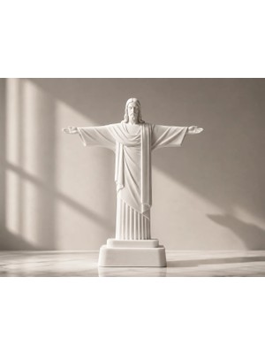 Demirhan3D ✝️🤍 Isa Mesih Dekoratif Figürü 18 cm – Jesus Statue | Beyaz 3D Baskı Heykel | Doğa Dostu Pla