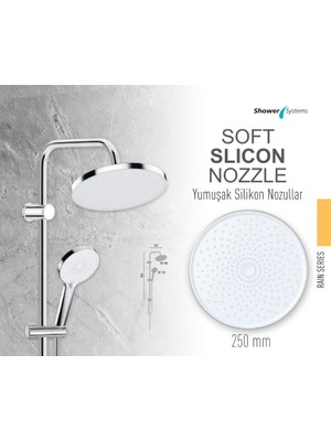 Romena Valtemo Venotto Krom Silikon Tepe Duş Başlığı 25 cm