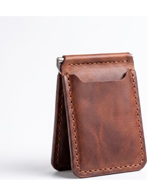 Mest Craft El Yapımı %100 Hakiki Deri Para Klipsli Minimalist Kartlık Cüzdan
