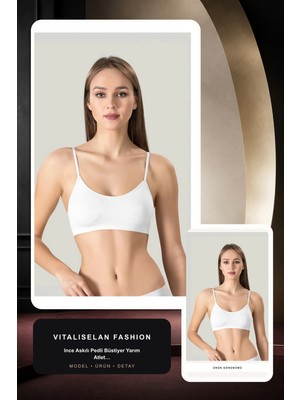 Kadın Ince Askılı Pedli Büstiyer Yarım Atlet Sütyen 3'lü Set | Vitaliselan Fashion