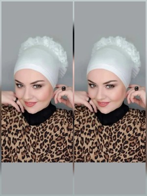 Flora Tekstil Fırfır Bone Tesettür Bone