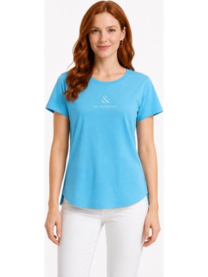 Neden Tekstil Kadın Basic & Baskılı Yuvarlak Yaka T-Shirt