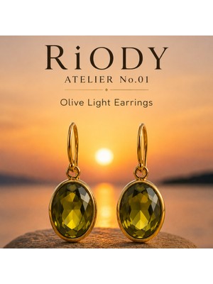 Riody Atelier No.01 Yeşil Doğal Taş Gold Ayarlanabilir Küpe | Boho Resort Style