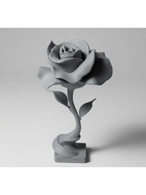 Sepetzone Gül Figürü - Dekoratif 3D Baskı Gül Heykeli