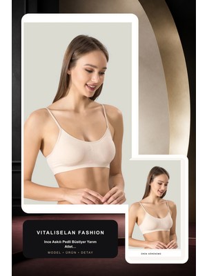 Kadın Ince Askılı Pedli Büstiyer Yarım Atlet Sütyen 3'lü Set. | Vitaliselan Fashion