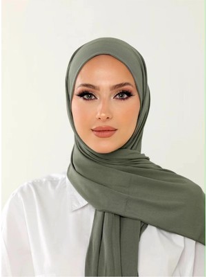 Flora Tekstil Likrali Kaliteli Penye Şal Haki 180X75 SAL2312