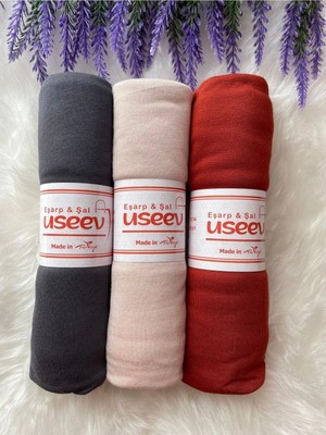 Flora Tekstil Penye Şal Set 3 Lü - Bej - Füme - Kiremit - SAL2312