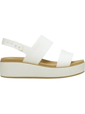 Crocs Brooklyn Matte Wrap Low Wedge 211802-00O Beyaz Sandalet