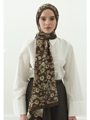 Fresh Scarfs Secret Pearl Desenli Pamuk Viskon Şal Çikolata