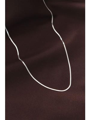Egecen Çelik Gümüş Renk 60 cm Ince Italyan Zincir Kolye 5886 - EC001Z-55WL94