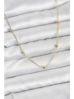 BYZM cm Gold Renk Top Zincirli Kadın Kolye