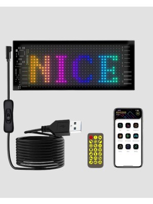 BYZM 5V USB Akıllı Piksel LED Panel – Mobil Uygulama Kontrollü, Renkli Işık Efektli