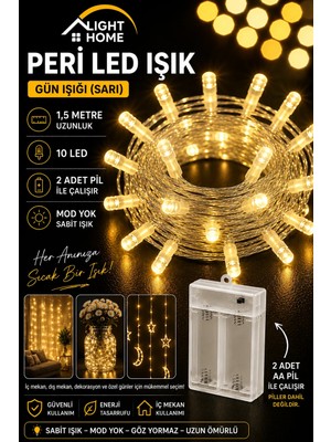 Light Home Kablolu LED Işık Zinciri Gün Işığı Dekoratif LED Aydınlatma Oda Duvar Yatak Odası Parti Yılbaşı Süsü 1,5 Metre 10 LED