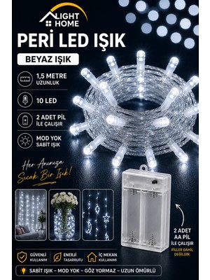 Light Home Kablolu LED Işık Zinciri Beyaz Dekoratif LED Aydınlatma Oda Duvar Yatak Odası Parti Yılbaşı Süsü 1,5 Metre 10 LED