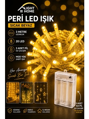 Light Home Kablolu LED Işık Zinciri Gün Işığı Dekoratif LED Aydınlatma Oda Duvar Yatak Odası Parti Yılbaşı Süsü 3 Metre 20 LED