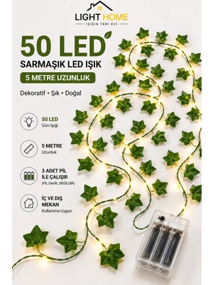 Light Home Yapay Sarmaşık LED Işık Dekoratif Işıklı Sarmaşık LED Oda Duvar Yatak Odası Parti Yılbaşı Dekoru 5 Metre 50 LED