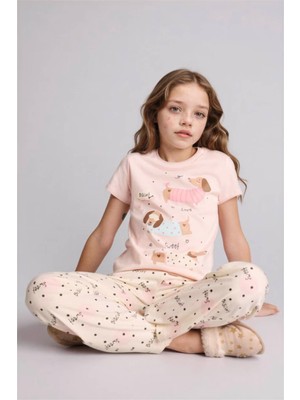 Defacto Regular Fit 2'li Pembe Kız Çocuk Alt-Üst Takım H0150A8/PN114