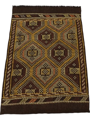 Kilim Antik El Dokuması Karapınar Yörük Yün Cecim Kilim 1681 - Yeni - Çok Renkli