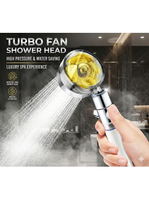 Aesco Duş Başlığı Turbo Pervaneli Serinletici Tasarım