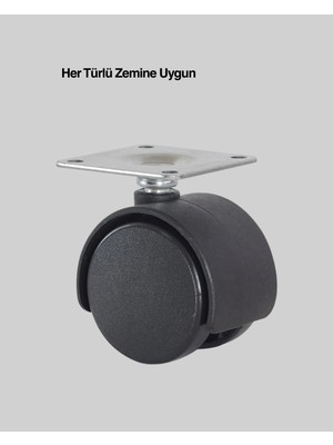 Aesco Mobilya Tekerleği 6 cm Kilitsiz Tekli Satış - Lisinya