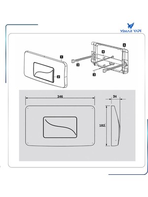 VitrA 426243YP Kumanda Paneli Mat Krom (790-5085 Ön Kısım)
