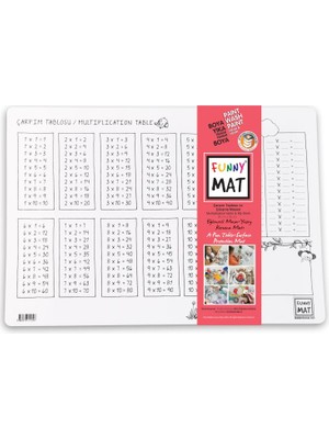 Aesco Funny Mat Çarpım Tablosu & Çalışma Masam 25X35CM 2'li Paket Beyaz Seri