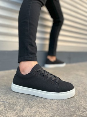 Aesco JY122 Mode Bağcıklı Süet Erkek Günlük Sneaker Ayakkabı Sbt - Siyah