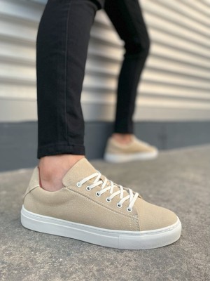 Aesco JY122 Mode Bağcıklı Süet Erkek Günlük Sneaker Ayakkabı Sbt - Bej