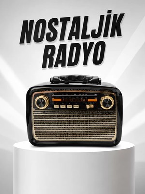 Aesco Müzik Kutusu Bluetooth Bağlantılı El Fenerli Nostaljik Tasarım Radyo