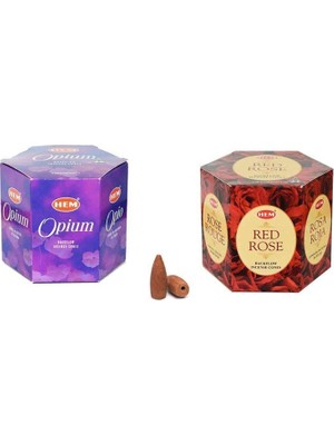 Aesco 10 Adet Geri Akış Backflow Şelale Tütsü Konisi Tütsü Back Opium Gül