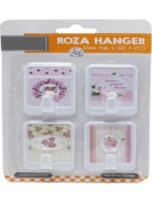 Aesco 4 Lü Roza Yapışkanlı Askı 4,5X6CM