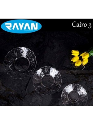 Aesco 6'lı Cam Tabak Güneş Yıldız Gül 3 Model ROYALEKS-G-405