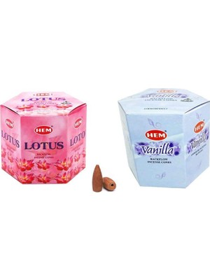 Aesco 10 Adet Geri Akış Backflow Şelale Tütsü Konisi Tütsü Back Lotus Vanilla