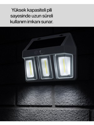 Aesco Mey Ithalat® Pır Sensörlü Solar Lamba – Otomatik Şarj ve Gece Aydınlatma Yeni Nesil