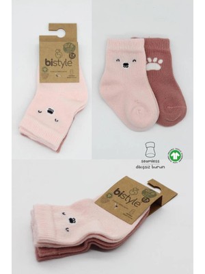 Aesco Mey Ithalat®  Bear Penye Soket Çorap 2'li BS10116 Pembe(Adet Fiyatıdır)