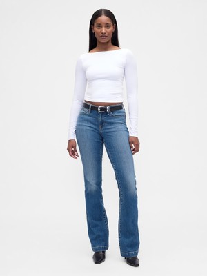 Gap Kadın Denim Mavi Curvy Low Rise Long & Lean Jean Pantolon