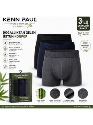 ALFA AKSESUAR 03 Kenn Paul Bambu Erkek Boxer  3 Adet
