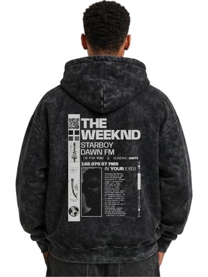 Sevbano The Weeknd Rapper Şarkıcı Baskılı Unisex Oversize Yıkamalı Premium Hoodie Sweatshirt
