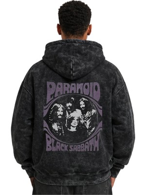 Sevbano Black Sabbath Rock Metal Müzik Grubu Baskılı Unisex Oversize Yıkamalı Premium Hoodie Sweatshirt