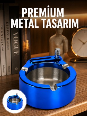 tp Dekoratif Çakmaklı Küllük Kolay Temizlenebilir Metal Yeni Nesil - Lisinya