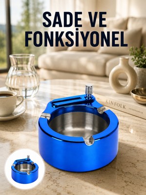tp Çakmaklı Küllük Paslanmaz Çelik Şık Masa Aksesuarı Yeni Nesil - Lisinya
