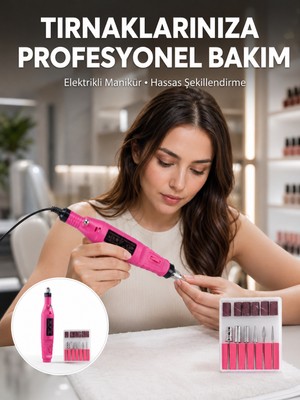 tp Elektrikli Profesyonel Manikür Pedikür Seti Değiştirilebilir Başlık Seçeneği Yeni Nesil - Lisinya