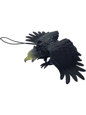 Uravas Store Asılabilir Lateks Kartal Dekor Süsü Siyah 17-18 cm