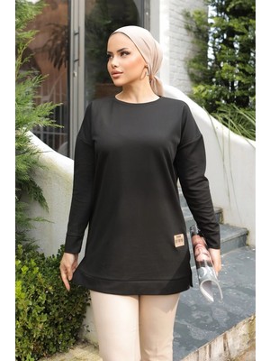 Uravas Store Yeni Stil Siyah Arma Detaylı Tunik 10020